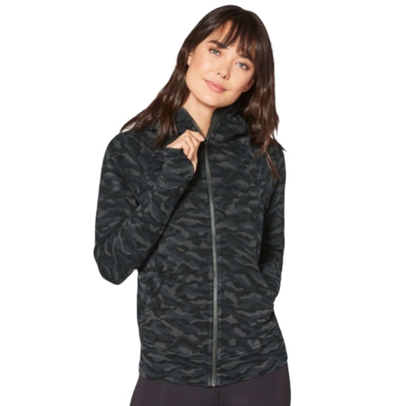 lululemon athletica Tops - Lululemon Scuba Hoodie Sweatshirt SZ 8 Black Camo W4AFRS